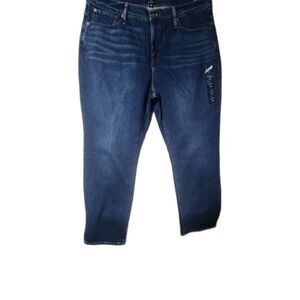 J. Crew Women's Size 20/35 Dark Blue Bootcut Wash Distressed Boyfriend Jeans